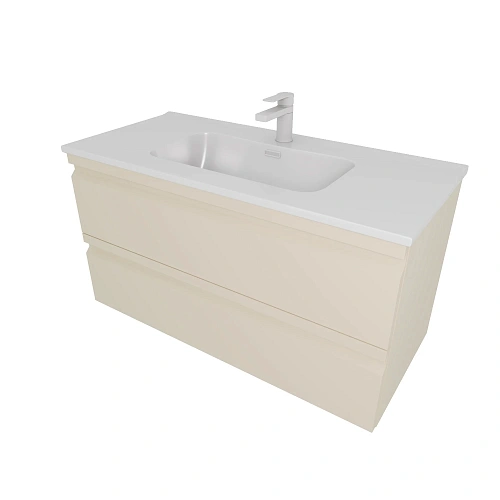 Тумба с раковиной Aquatek ВЕГА 100см AQ77100-LC капучино светлый, подвесная Тумба с раковиной Aquatek ВЕГА 100см AQ77100-LC капучино светлый, подвесная