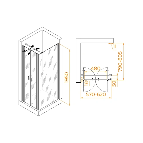 Душевой уголок RGW PA-144 (PA-104+Z-050-2+O-104) 600x800 мм 060814468-011 хром Easy Clean Душевой уголок RGW PA-144 (PA-104+Z-050-2+O-104) 600x800 мм 060814468-011 хром Easy Clean