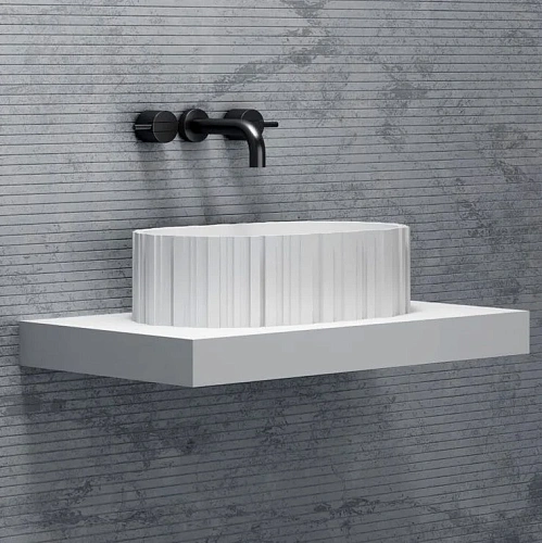 Раковина ABBER Stein AS2655 накладная, белая матовая Раковина ABBER Stein AS2655 накладная, белая матовая