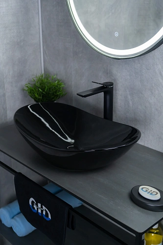 Раковина Gid BL9811 53349 накладная черная глянцевая 61x37x15 Раковина Gid BL9811 53349 накладная черная глянцевая 61x37x15