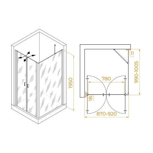 Душевой уголок RGW PA-144B (PA-104B+Z-050-2B+O-204B) 900x1000 мм 060814490-14 черный Easy Clean Душевой уголок RGW PA-144B (PA-104B+Z-050-2B+O-204B) 900x1000 мм 060814490-14 черный Easy Clean