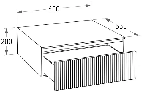 Тумба под раковину Salini Armonia 600x200 27A.1.600.200.14.0 без выреза под сифон, подвесная Тумба под раковину Salini Armonia 600x200 27A.1.600.200.14.0 без выреза под сифон, подвесная