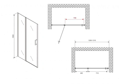 Душевая дверь ABBER Sonnenstrand AG04130S 130 см универсальная, профиль хром, стекло прозрачное Душевая дверь ABBER Sonnenstrand AG04130S 130 см универсальная, профиль хром, стекло прозрачное