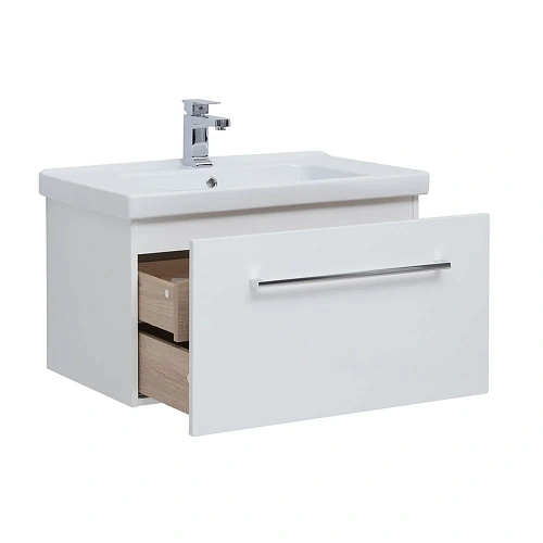 Тумба под раковину DREJA BIG INN, 80 см, подвесная, 1 ящик + выдвижной внутренний ящик, белый глянец 77.0203W Тумба под раковину DREJA BIG INN, 80 см, подвесная, 1 ящик + выдвижной внутренний ящик, белый глянец 77.0203W