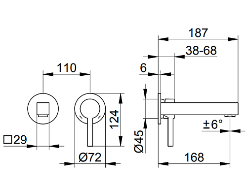 Смеситель для раковины Keuco Edition 90 59016010201, для встройки 187 мм Смеситель для раковины Keuco Edition 90 59016010201, для встройки 187 мм