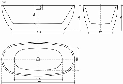 Ванна отдельностоящая Sancos Flo FB02 (белый) Ванна отдельностоящая Sancos Flo FB02 (белый)