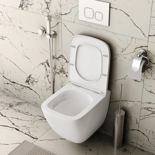 Унитаз подвесной GROSSMAN GR-4497SQC 485x345x400, безободковый, смыв торнадо бесшумный, с сиденьем Унитаз подвесной GROSSMAN GR-4497SQC 485x345x400, безободковый, смыв торнадо бесшумный, с сиденьем