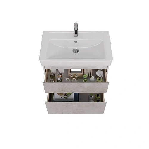 Тумба под раковину Lemark COMBI 80 см подвесная/напольная, бетон/белый LM03C80T-Beton Тумба под раковину Lemark COMBI 80 см подвесная/напольная, бетон/белый LM03C80T-Beton
