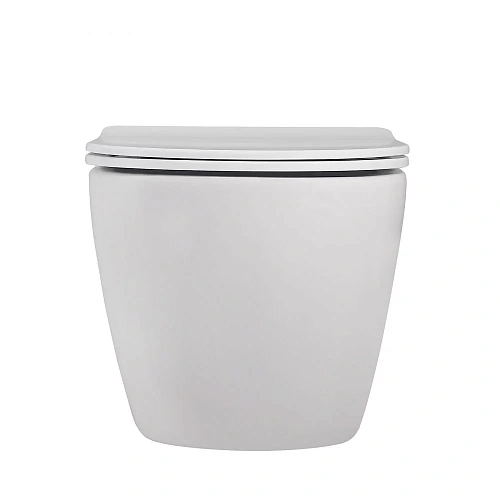 Унитаз подвесной ABBER Bequem AC1100MW белый матовый, безободковый с крышкой микролифт Унитаз подвесной ABBER Bequem AC1100MW белый матовый, безободковый с крышкой микролифт