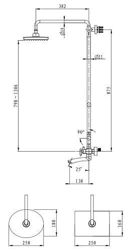 Душевая система Kaiser Trio 57288-1 Bronze Душевая система Kaiser Trio 57288-1 Bronze