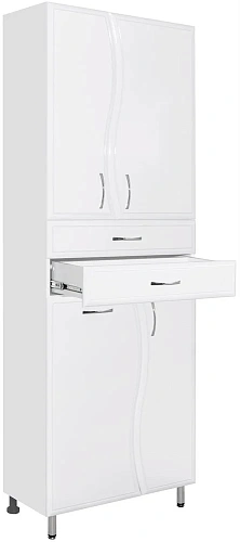 Шкаф-пенал Style Line Волна 70 ЛС-000010050 2 ящика, с бельевой корзиной, белый Шкаф-пенал Style Line Волна 70 ЛС-000010050 2 ящика, с бельевой корзиной, белый