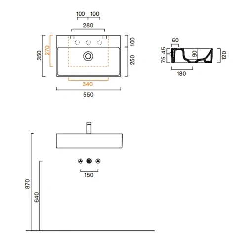 Раковина Catalano Premium 0220550001 55x35, белый глянцевый Раковина Catalano Premium 0220550001 55x35, белый глянцевый