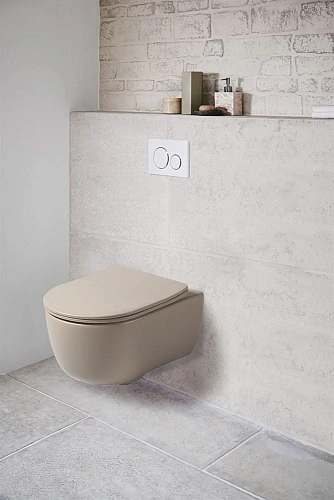 Унитаз подвесной Vincea Evo VT1-34SMC безободковый, цвет капучино матовый, ультратонкое soft-close с Унитаз подвесной Vincea Evo VT1-34SMC безободковый, цвет капучино матовый, ультратонкое soft-close с