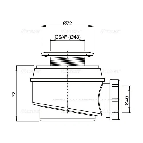 Сифон для поддона AlcaPlast A46-50 50 мм Сифон для поддона AlcaPlast A46-50 50 мм
