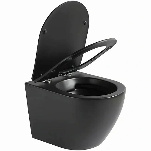 Унитаз подвесной Ceruttispa TICINO Aria MB CT8918 безободковый черный матовый, сиденье микролифт Унитаз подвесной Ceruttispa TICINO Aria MB CT8918 безободковый черный матовый, сиденье микролифт