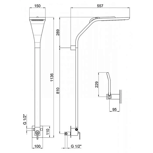 Душевая система Webert Wolo WO660302564 Душевая система Webert Wolo WO660302564