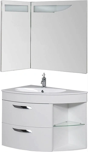 Тумба под раковину De Aqua Трио 90 Люкс L белая 00197201 Тумба под раковину De Aqua Трио 90 Люкс L белая 00197201