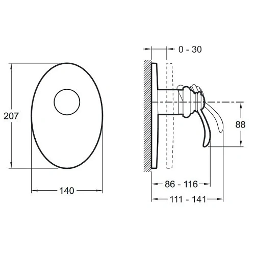 Смеситель для душа Jacob Delafon Fairfax E98710-CP встраиваемый 1 выход Смеситель для душа Jacob Delafon Fairfax E98710-CP встраиваемый 1 выход