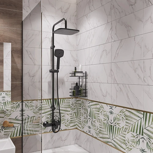 Шторка на ванну DIWO Анапа распашная 75х140, профиль черный матовый 569212 Шторка на ванну DIWO Анапа распашная 75х140, профиль черный матовый 569212