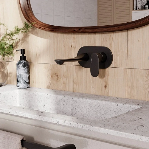 Смеситель для раковины WasserKRAFT Elbe 7430 встраиваемый черный Смеситель для раковины WasserKRAFT Elbe 7430 встраиваемый черный