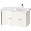 Картинка анонса товара «тумба под раковину duravit xviu xv41380b122 подвесная 101 см белая глянцевый»