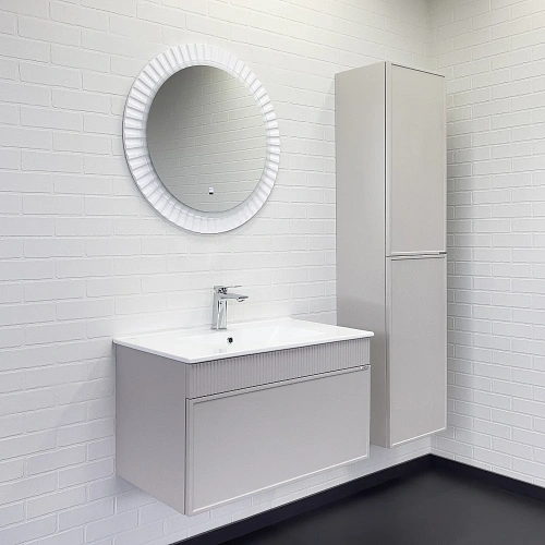 Тумба с раковиной Comforty Мадрид-80 00-00018685 серый шелк раковина Comforty 80E Тумба с раковиной Comforty Мадрид-80 00-00018685 серый шелк раковина Comforty 80E