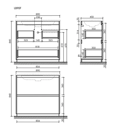 Тумба под раковину Sancos Libra Floor LB90FECH напольная, 890х450х840 дуб чарльстон Тумба под раковину Sancos Libra Floor LB90FECH напольная, 890х450х840 дуб чарльстон