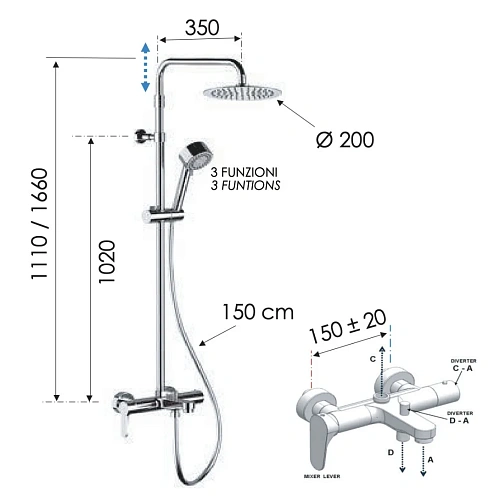 Душевая система Remer Winner W34AUFM20 Душевая система Remer Winner W34AUFM20
