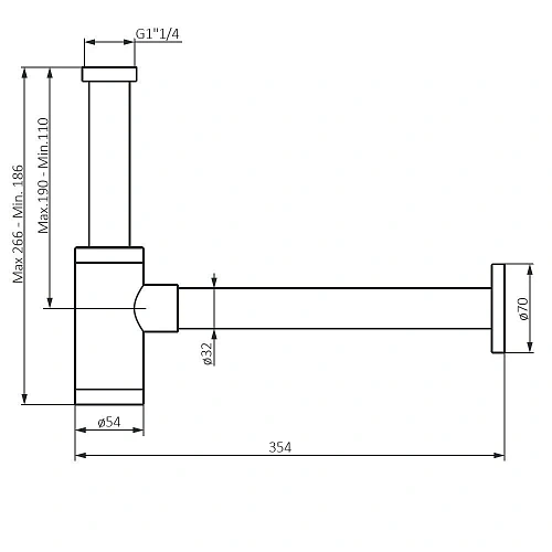 Сифон для раковины Damixa Option 210800000 хром Сифон для раковины Damixa Option 210800000 хром