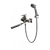 Картинка анонса товара «смеситель для ванны bravat riffle f672106c-lb длинный излив, с гарнитуром»
