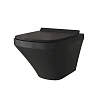 Унитаз подвесной GROSSMAN GR-4440BMS 540x370x365 черный матовый безободковый с тонкой крышкой