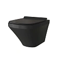 Унитаз подвесной GROSSMAN GR-4440BMS 540x370x365 черный матовый безободковый с тонкой крышкой Унитаз подвесной GROSSMAN GR-4440BMS 540x370x365 черный матовый безободковый с тонкой крышкой