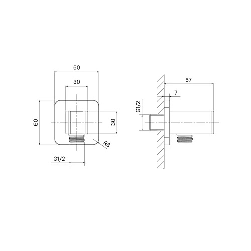 Шланговое подключение IDDIS Slide (SLI60CBi62) латунь, хром, Шланговое подключение IDDIS Slide (SLI60CBi62) латунь, хром,
