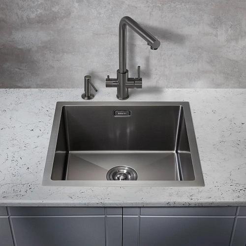 Кухонная мойка Milacio Denia 48 Steel (MC.77449) сталь воронёная Кухонная мойка Milacio Denia 48 Steel (MC.77449) сталь воронёная