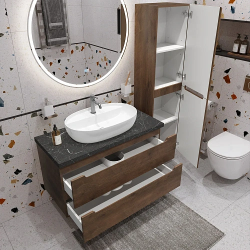 Тумба со столешницей и раковиной BelBagno ETNA 100 etna100rw-kepmno-1346-set подвесная ETNA100RW-KEPMNO-1346-SET Тумба со столешницей и раковиной BelBagno ETNA 100 etna100rw-kepmno-1346-set подвесная ETNA100RW-KEPMNO-1346-SET