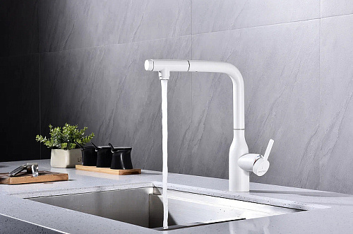 Смеситель для кухни Paulmark VIPER белый матовый Vi213105-WH Смеситель для кухни Paulmark VIPER белый матовый Vi213105-WH