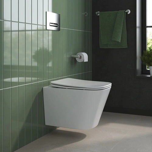 Унитаз подвесной BelBagno DUE 2.0 BB7107CHR/SC безободковый c сиденьем Унитаз подвесной BelBagno DUE 2.0 BB7107CHR/SC безободковый c сиденьем