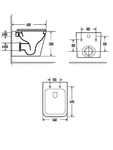 Унитаз подвесной AQUAme AQM2004 с сиденьем SoftClose, технология смыва Rimless, скрытый крепеж 490x3 Унитаз подвесной AQUAme AQM2004 с сиденьем SoftClose, технология смыва Rimless, скрытый крепеж 490x3