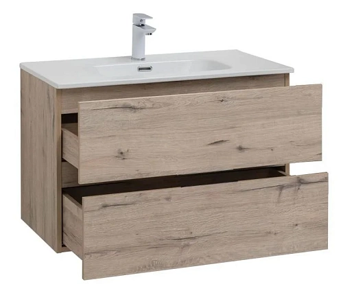 Тумба под раковину Aquanet Алвита New 80 2 ящика, дуб веллингтон белый 00277517 Тумба под раковину Aquanet Алвита New 80 2 ящика, дуб веллингтон белый 00277517