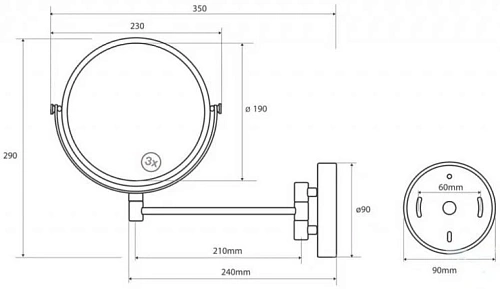Зеркало косметическое Bemeta 112201522 Зеркало косметическое Bemeta 112201522