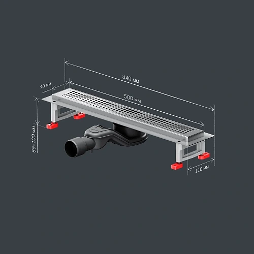 Душевой лоток AM.PM Master Flow W01SC-P11-050-01SB Cut Gradient 50см, сталь матовая Душевой лоток AM.PM Master Flow W01SC-P11-050-01SB Cut Gradient 50см, сталь матовая
