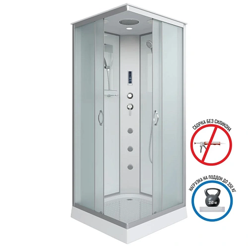 Душевая кабина Niagara Classic NG-1101-14F (900х900х2150) низкий поддон (13см) стекло матовое с полкой 11011423F Душевая кабина Niagara Classic NG-1101-14F (900х900х2150) низкий поддон (13см) стекло матовое с полкой 11011423F