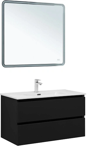 Тумба под раковину Aquanet Вега 2.0 90 черный 00337956 подвесная Тумба под раковину Aquanet Вега 2.0 90 черный 00337956 подвесная