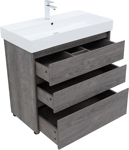 Тумба под раковину Aquanet Nova Lite 85 дуб рошелье (3 ящика) 00302476 Тумба под раковину Aquanet Nova Lite 85 дуб рошелье (3 ящика) 00302476