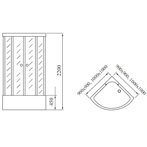 Душевая кабина Timo Standart T-1190 P 90х90 Душевая кабина Timo Standart T-1190 P 90х90