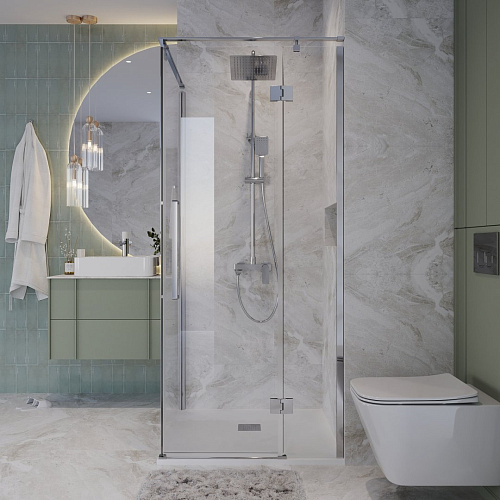 Душевой уголок Niagara Nova NG-6631-34 (90x90x195) квадратная, распашная, хром, стекло прозрачное Душевой уголок Niagara Nova NG-6631-34 (90x90x195) квадратная, распашная, хром, стекло прозрачное