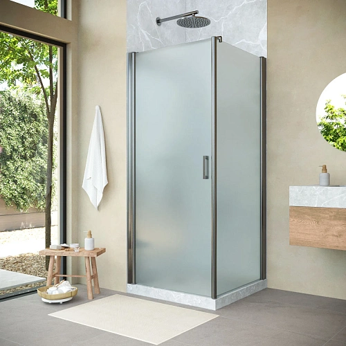 Душевой уголок Vegas-glass EP-Fis NOVO h2000 90*80 11 10 L 900x800 мм, профиль оружейная сталь, стекло сатин Душевой уголок Vegas-glass EP-Fis NOVO h2000 90*80 11 10 L 900x800 мм, профиль оружейная сталь, стекло сатин