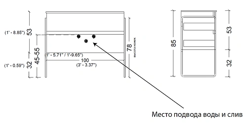 Тумба под раковину Armadi Art VALLESSI 100 белая глянец 837-100-W Тумба под раковину Armadi Art VALLESSI 100 белая глянец 837-100-W