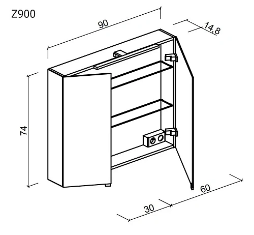 Зеркальный шкаф Sancos Hilton Z900 Зеркальный шкаф Sancos Hilton Z900