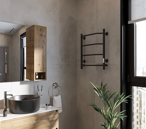 Полотенцесушитель электрический EWRIKA Сафо БР1 60х50, черный 485640 Полотенцесушитель электрический EWRIKA Сафо БР1 60х50, черный 485640